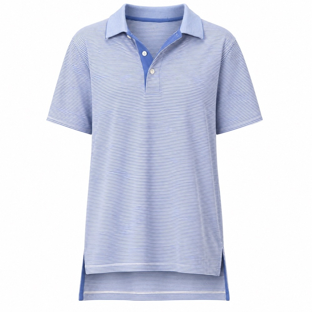 RLX Ralph‎ Lauren Golf Polo Mens Large Blue Striped Performance Stretch Golfcore